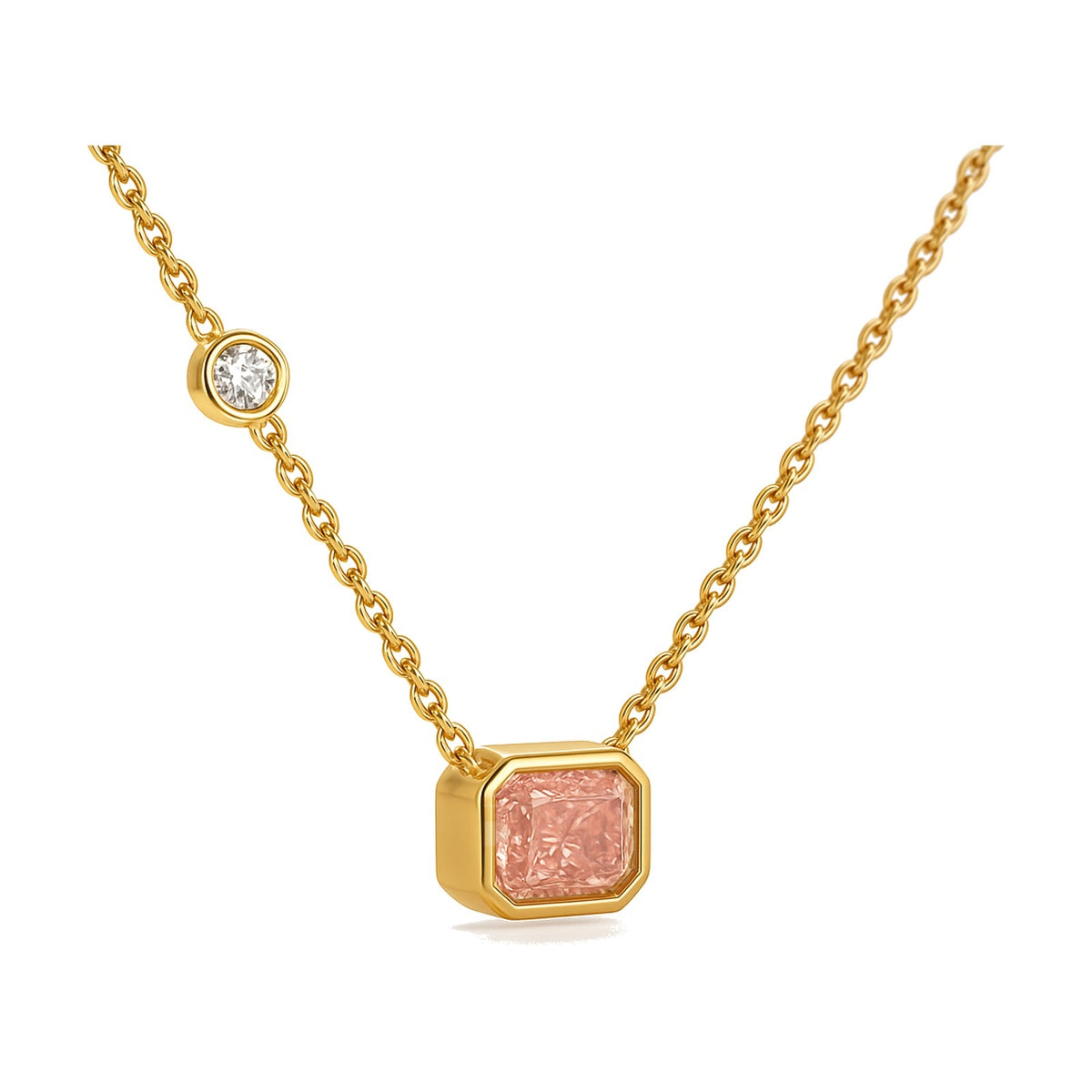 Zelie pendant in 14K yellow gold with a radiant-cut lab-grown diamond