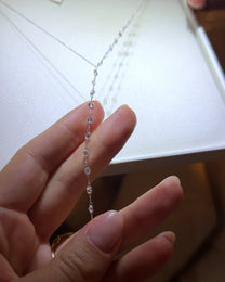 Drilled — Diamond Lariat Necklace — זהב לבן