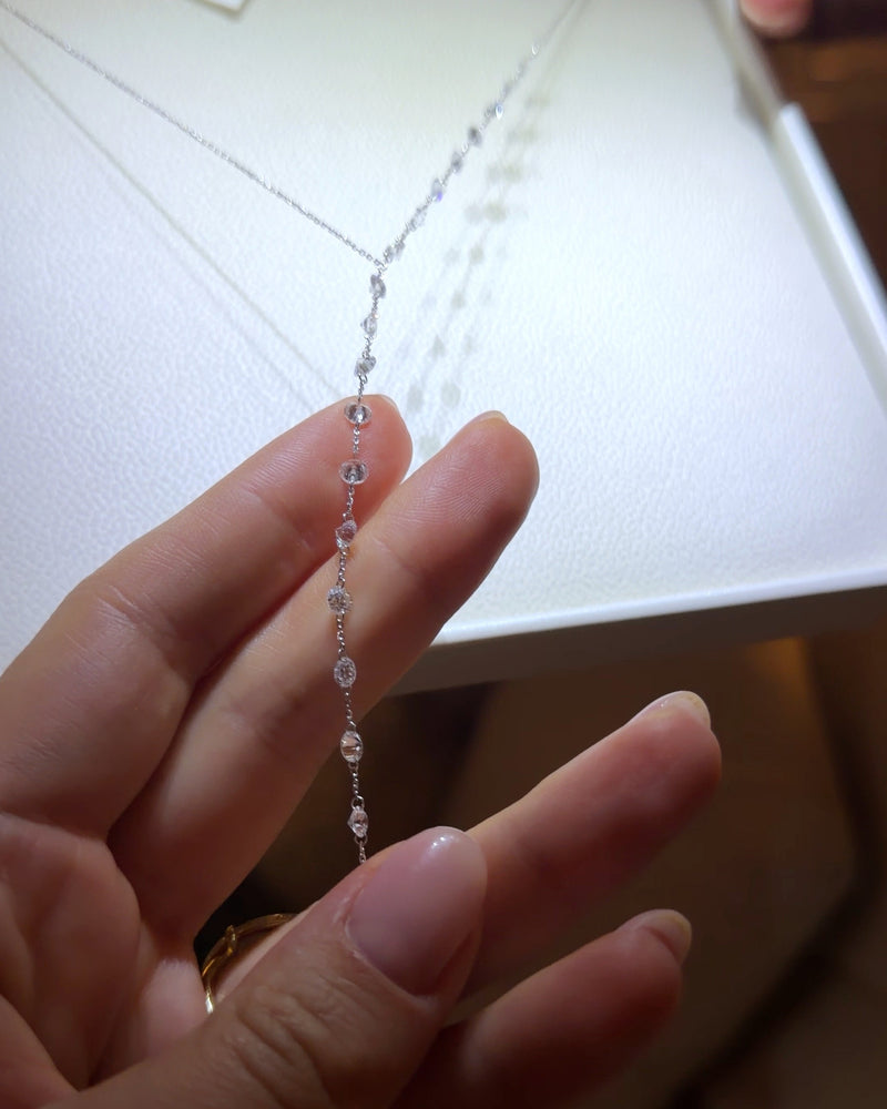 Drilled — Diamond Lariat Necklace — זהב לבן