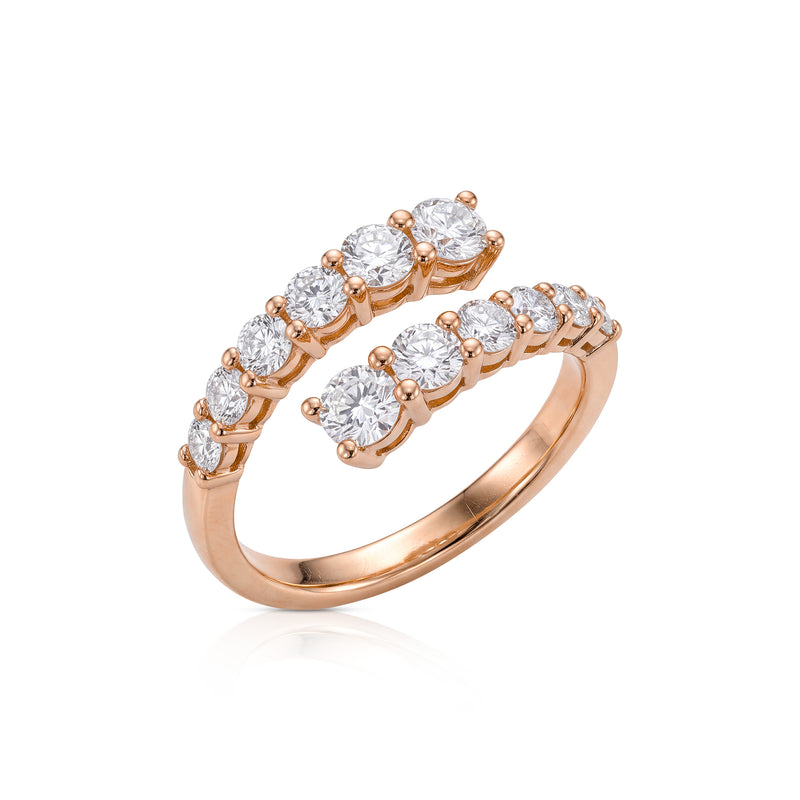 טבעת Iris מזהב 14 קראט עם יהלום