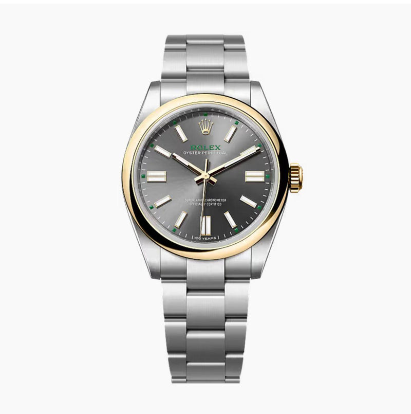 שעון Rolex Oyster Perpetual 41 מהדורת 100 שנה, פלדה וזהב צהוב עם לוח אפור