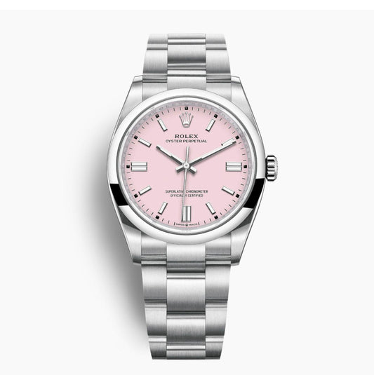 Rolex Oyster Perpetual 36 with a Candy Pink dial in Oystersteel